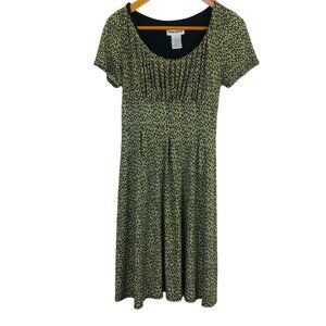 Danny & Nicole Knee Length Dress Sz 14 Abstract Print Short Sleeve Jersey Knit